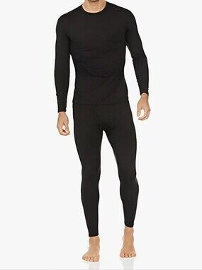 Thermajohn Men's Long Johns Thermal Underwear Set Size 3XL Black CS-3646